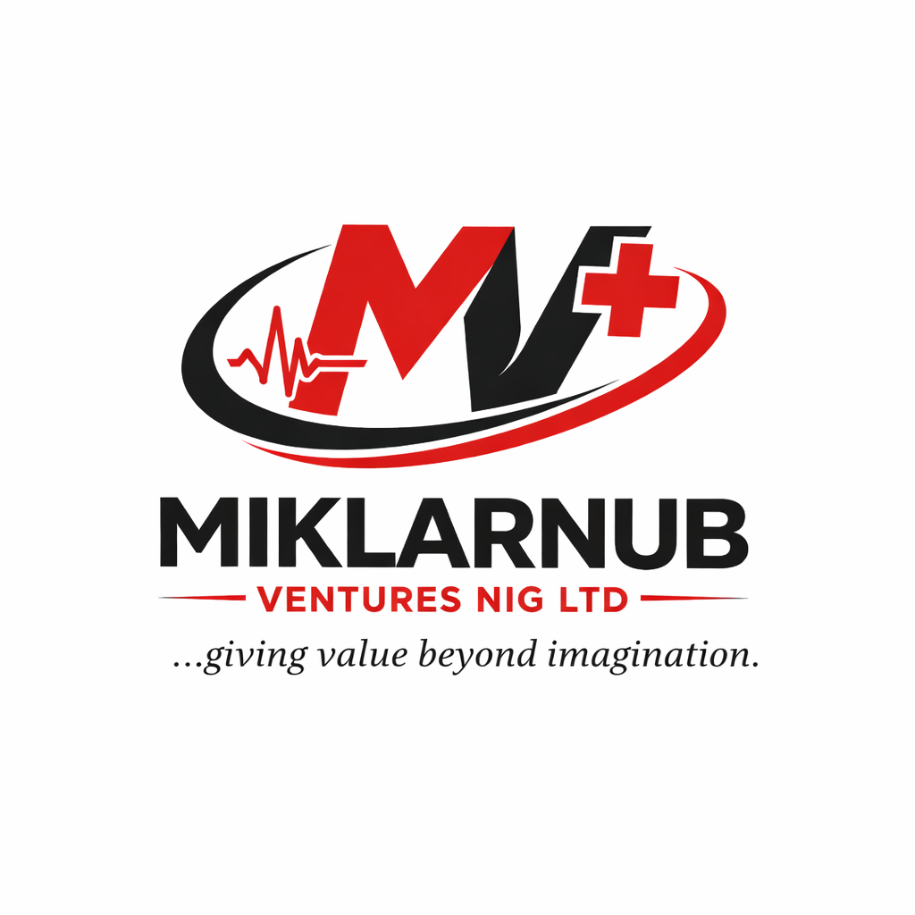 Miklarnub Ventures Nig Ltd logo representing medical, laboratory, scientific and petroleum equipment solutions.